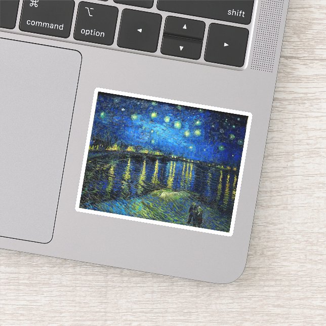 Sticker Starry Night Over the Rhone par Vincent Van Gogh (Détail)