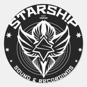 Sticker STARSHIP Sound & Recordings (Blk Bkgd)