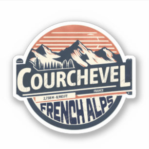 Sticker Station de ski de Courchevel dans les Alpes frança