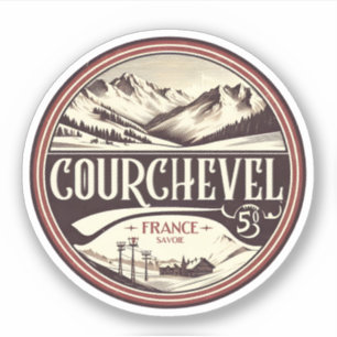 Sticker Station de ski de Courchevel dans les Alpes frança
