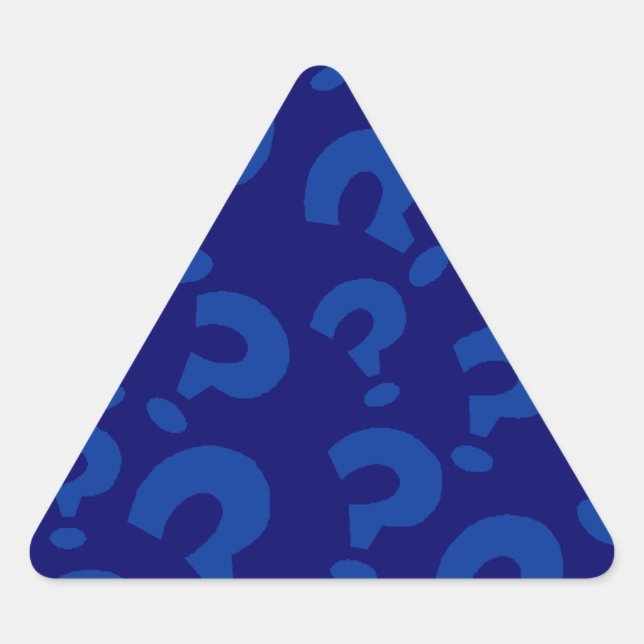 Sticker Stationery Question Mark Art Blue Triangle (Front)