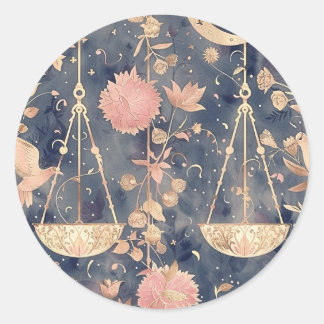 Sticker stationnaire Astrologique vintage Libra