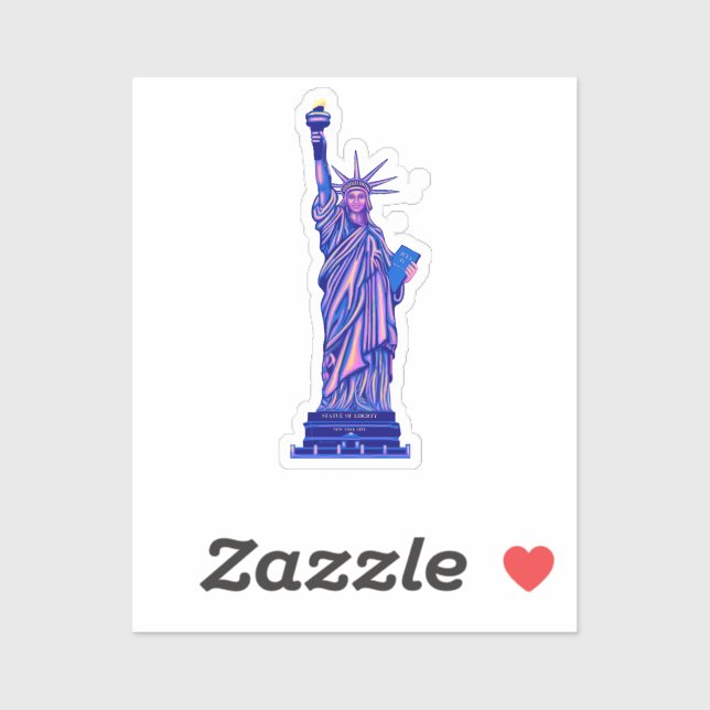 Sticker Statue de la Liberté-New York City-Point de repère (Feuille)