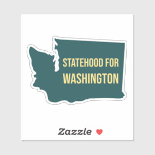 Sticker Statut d'État pour Washington Retro Minimaliste Bl