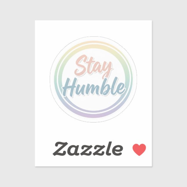 Sticker Stay Humble Pastel Quote Circle design  (Feuille)