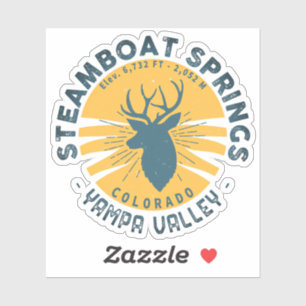 Sticker Steamboat Springs Colorado Mountain Camping Randon