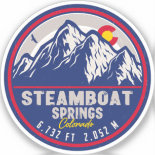 Sticker Steamboat Springs Colorado Retro Sunset Souvenirs