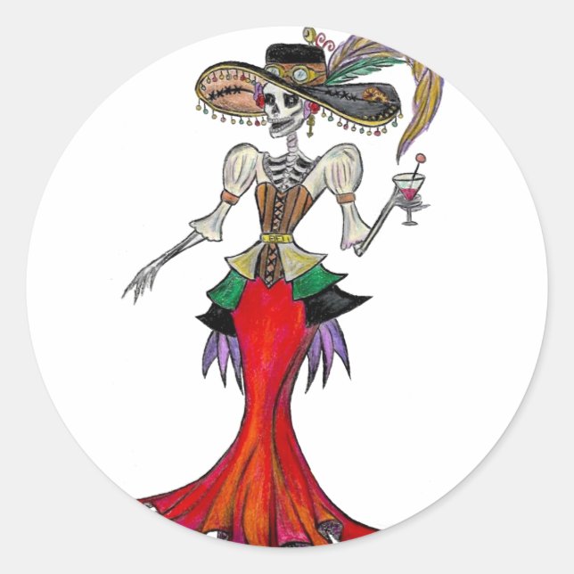 sticker Steampunk Catrina, Dia de los Muertos (Devant)