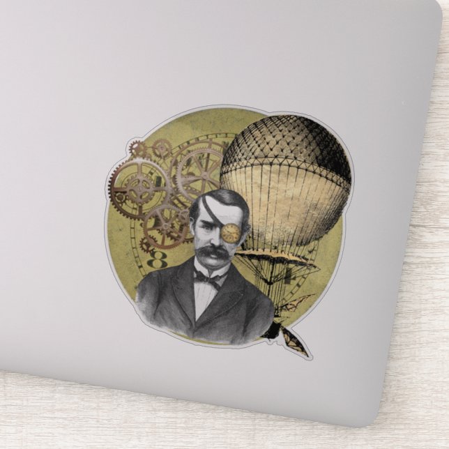 Sticker Steampunk Gentleman Collage (Détail)