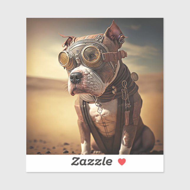 Sticker Steampunk Staffordshire Bull Terrier (Feuille)