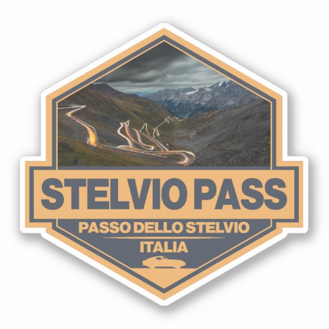 Sticker Stelvio Pass Passo Dello Stelvio Travel Art Badge (Devant)