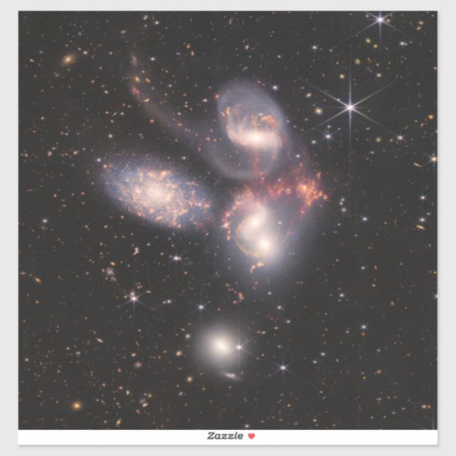 Sticker Stephan's Quintet 5 Galaxies Deep Field James Webb (Feuille)