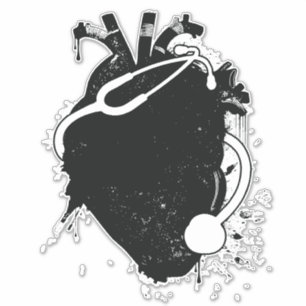 Sticker stéthoscope cardiaque anatomique