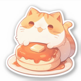 Sticker Stick à la pâte cuite orange tabby et à la pâte fe