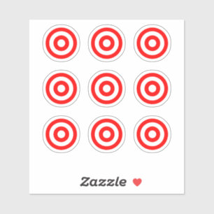 Sticker Stick cible ronde en bulle rouge/blanc
