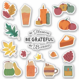 Sticker Stick Citrouille Grateful Thanksgiving Spice Pack