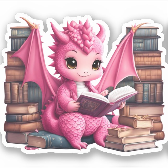 Sticker Stick de lecture Dragon Rose (Devant)