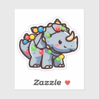Sticker Stick de Noël Tricératops