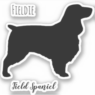 Sticker Stick en silhouette de chien espagnol de champ Fie