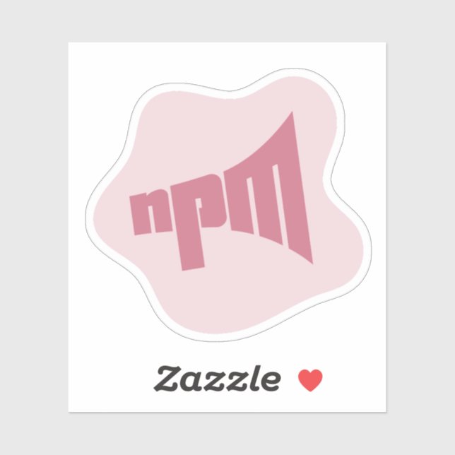 Sticker Stick en vinyle du logo de la BLOB rose NPM (Feuille)