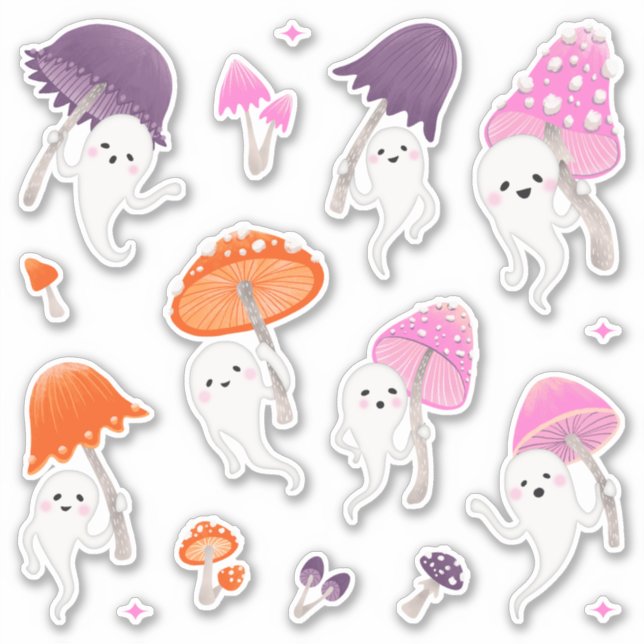 Sticker Stick Pack pour les Fantômes d'Halloween mignons a (Devant)