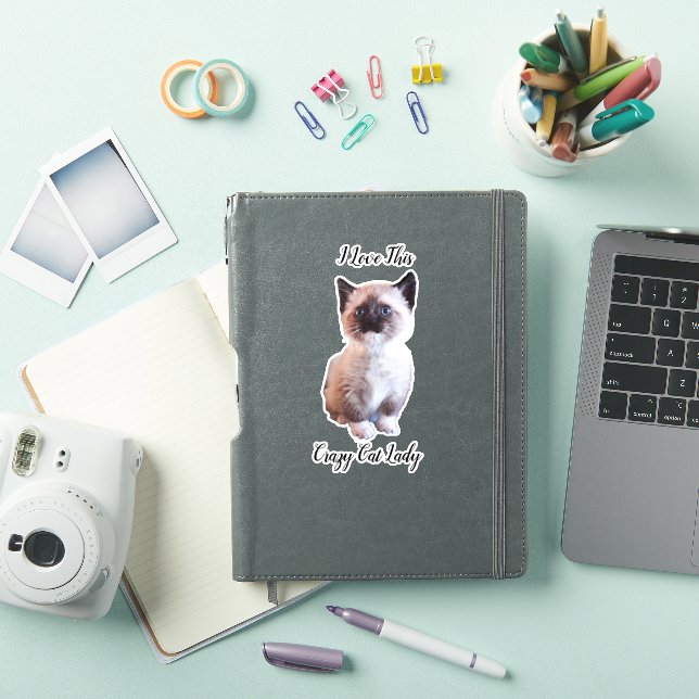 Sticker Stick personnalisé Cute Blue Eyed Siamese Kitten (Couverture iPad)