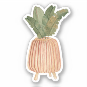 Sticker Stick vert Cute Boho Floral Pastel Leaf