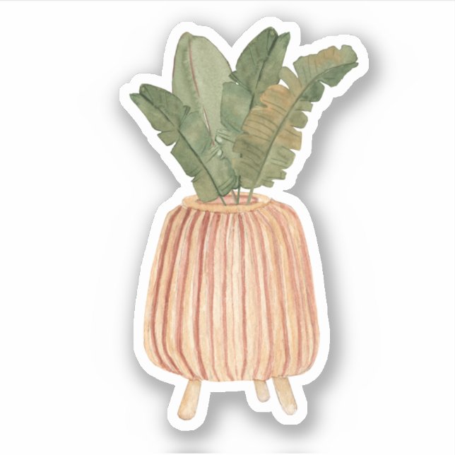 Sticker Stick vert Cute Boho Floral Pastel Leaf (Devant)