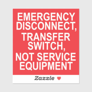 Sticker "Sticker DE COMMUTATEUR DE DÉCONNECT D'URGENCE