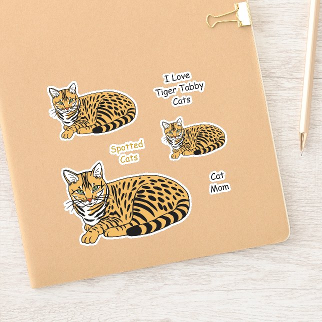 Sticker Sticket de chats Tabby Tiger orange (Carnet)