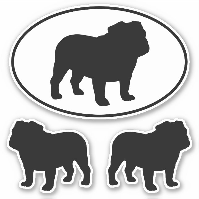 Sticker Sticking Cool en silhouettes Bulldog Vinyl Set (Devant)