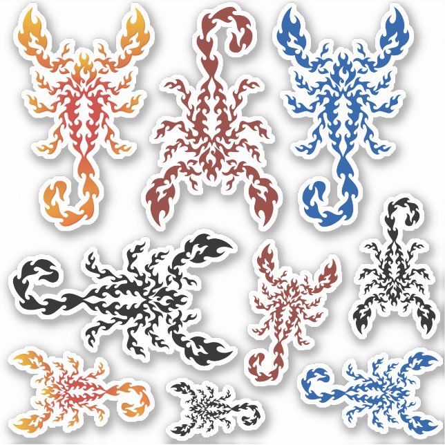 Sticker Sticking Scorpion Flames (Devant)