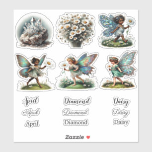 Sticker Stickset Fleur de naissance du mois d'avril