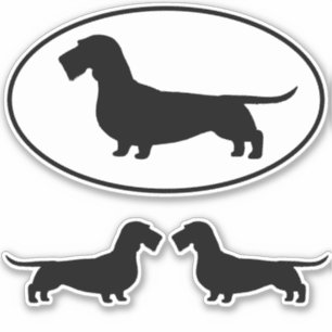 Sticker Sticleur à poils durs en silhouette de chien Dachs