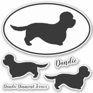 Sticker Sticleur Dandie Dinmont Terrier Silhouettes