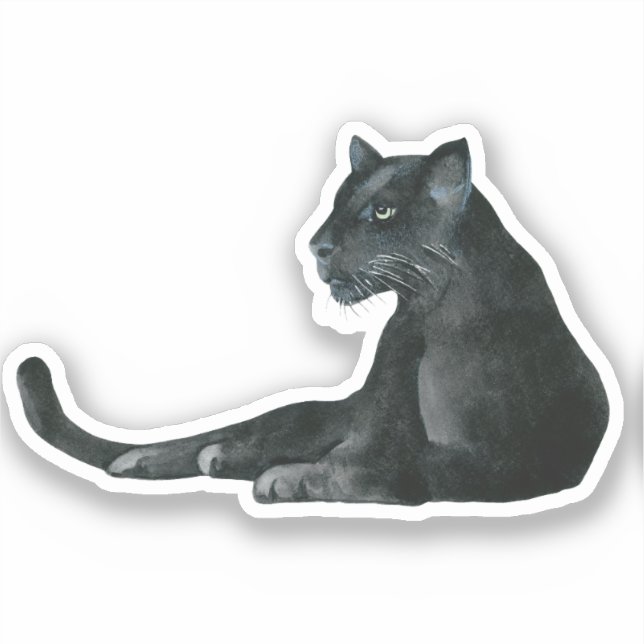 Sticker Sticleur d'aquarelle de la Panthère noire (Recto)