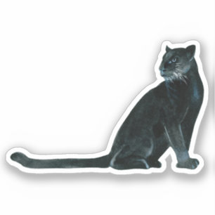 Sticker Sticleur d'aquarelle de la Panthère noire