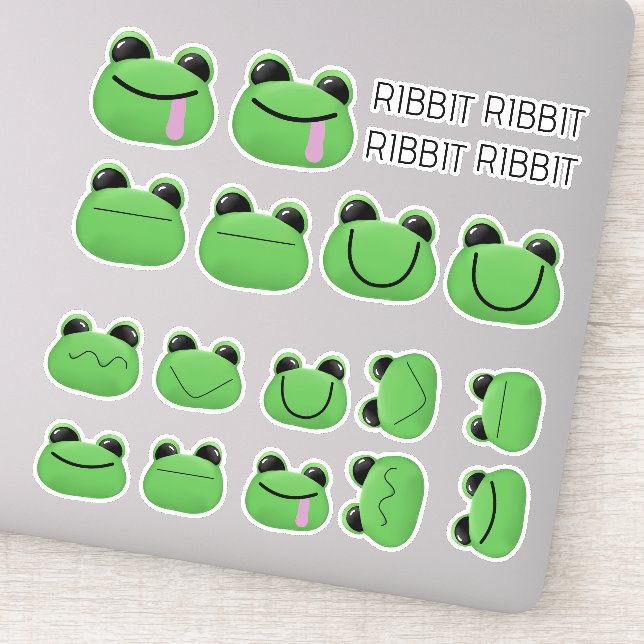 Sticker Sticleur de grenouille verte mignonne (Détail)