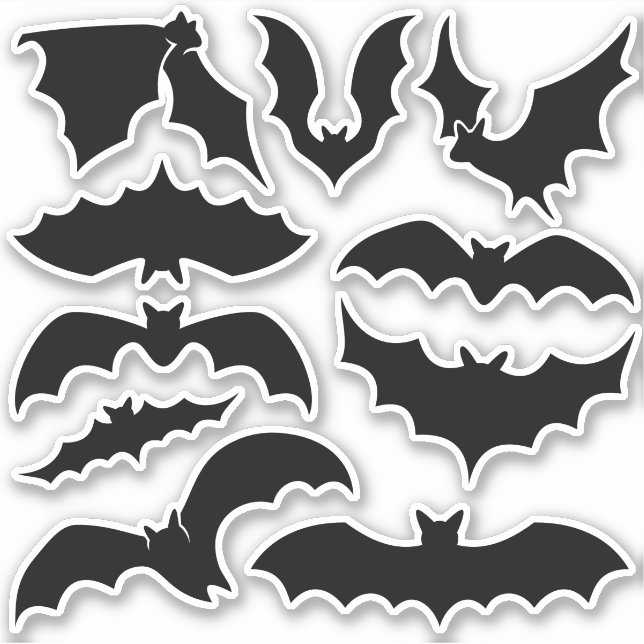 Sticker Sticleur en silhouettes de chauve-souris (Devant)