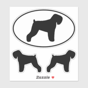 Sticker Sticleur en silhouettes de chien de Terrier russe 