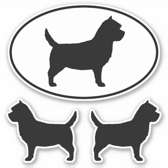 Sticker Sticleur en vinyle de Cairn Terrier Dog Silhouette (Devant)