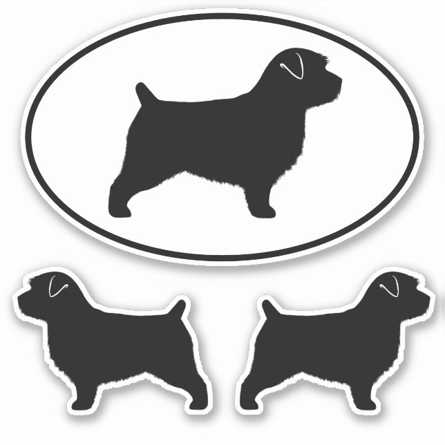 Sticker Sticleur en vinyle de Norfolk Terrier Dog Silhouet (Devant)