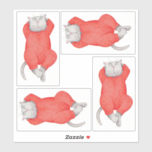 Sticker Sticleur en vinyle JOHNS LONG ROUGE CAT 8"X8"