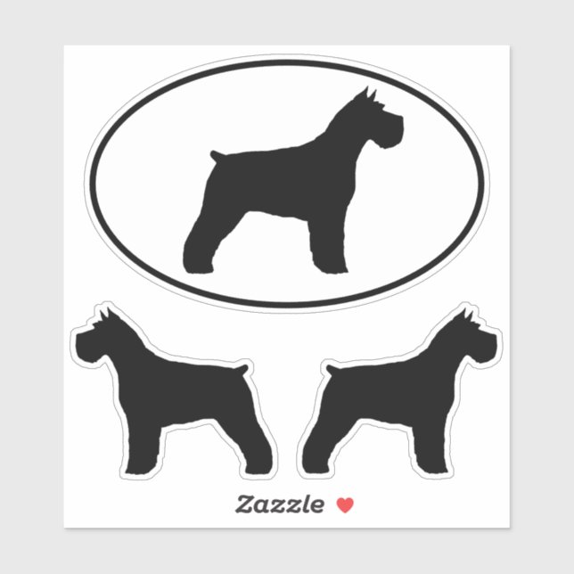 Sticker Sticleur en vinyle Schnauzer Chien Silhouettes (Feuille)