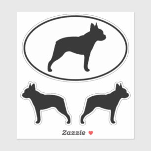 Sticker Sticleur en vinyle Silhouettes de chien de Boston