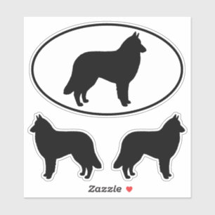 Sticker Sticleur en vinyle Silhouettes de chien Tervuren b
