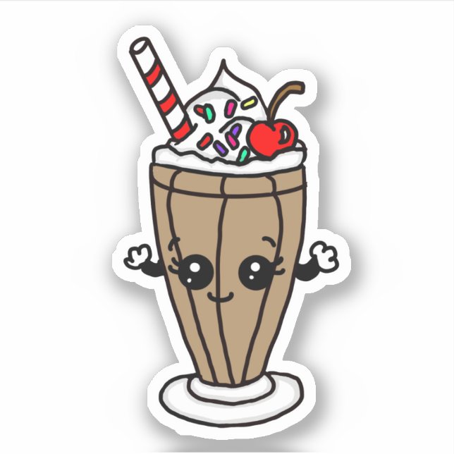 Sticker Sticule de dessin au chocolat Milkshake (Devant)