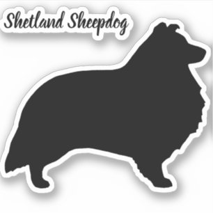 Sticker Sticule en vinyle de chien Silhouette de chien She