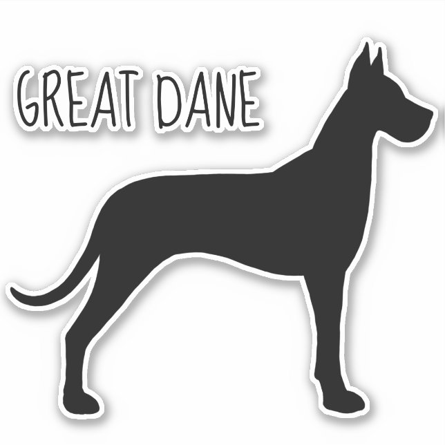 Sticker Sticule en vinyle de grand chien Danse Silhouette (Devant)