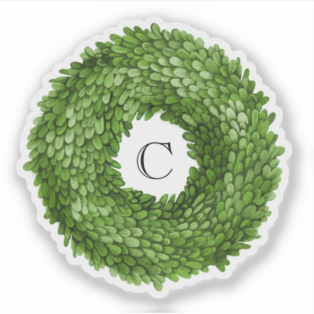 Sticker Sticule en vinyle de monogramme de couronne de boi (Devant)